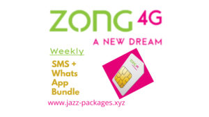 Zong Weekly SMS + Whats App Bundle